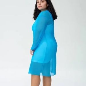 Mesh/ Sheer Aqua-blue Dress from Universal Standard!